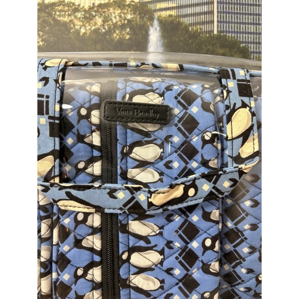 VERA BRADLEY Cosmetic Organizer Set  PLAYFUL PENGUINS Blue Retired